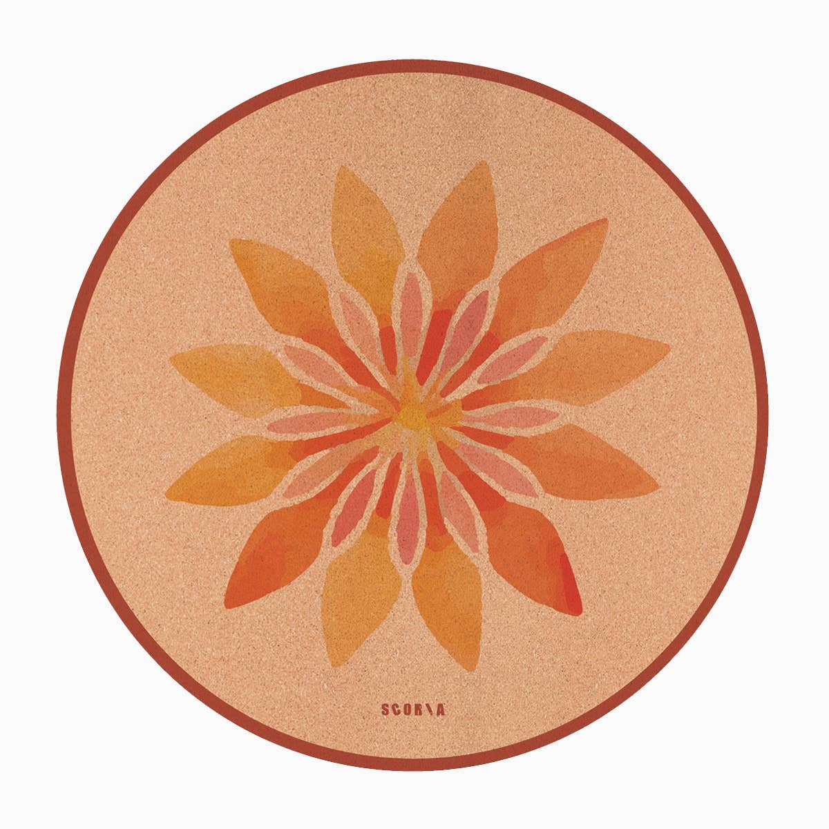 Solar Bloom Round Cork Yoga Mat | Multi-use | 53" dia