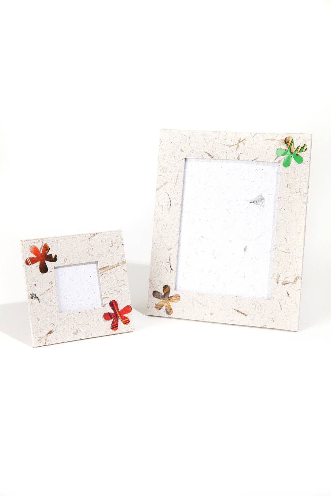 Recycled Paper and Pop Can Flower Picture Frame - Two Sizes